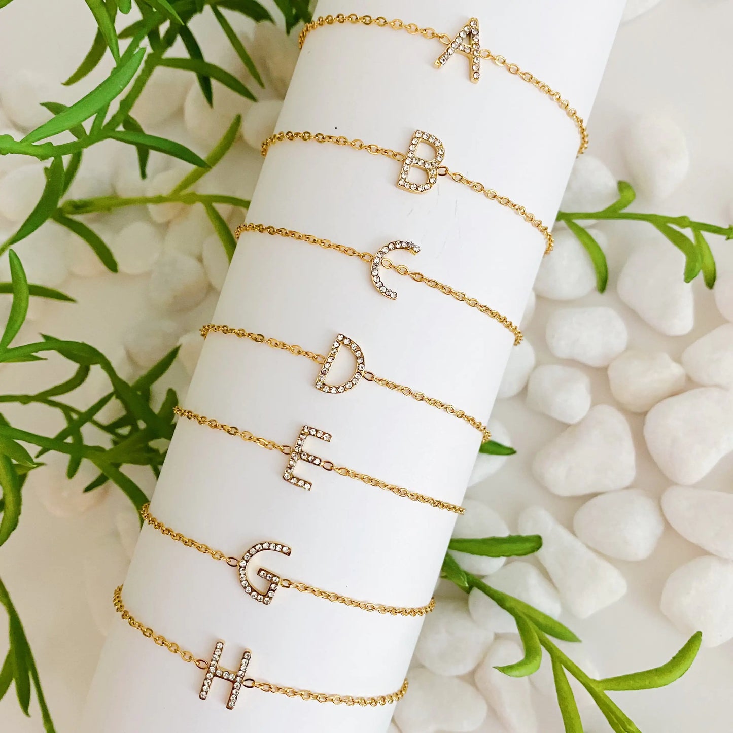 Dainty Sparkle Initial Bracelet