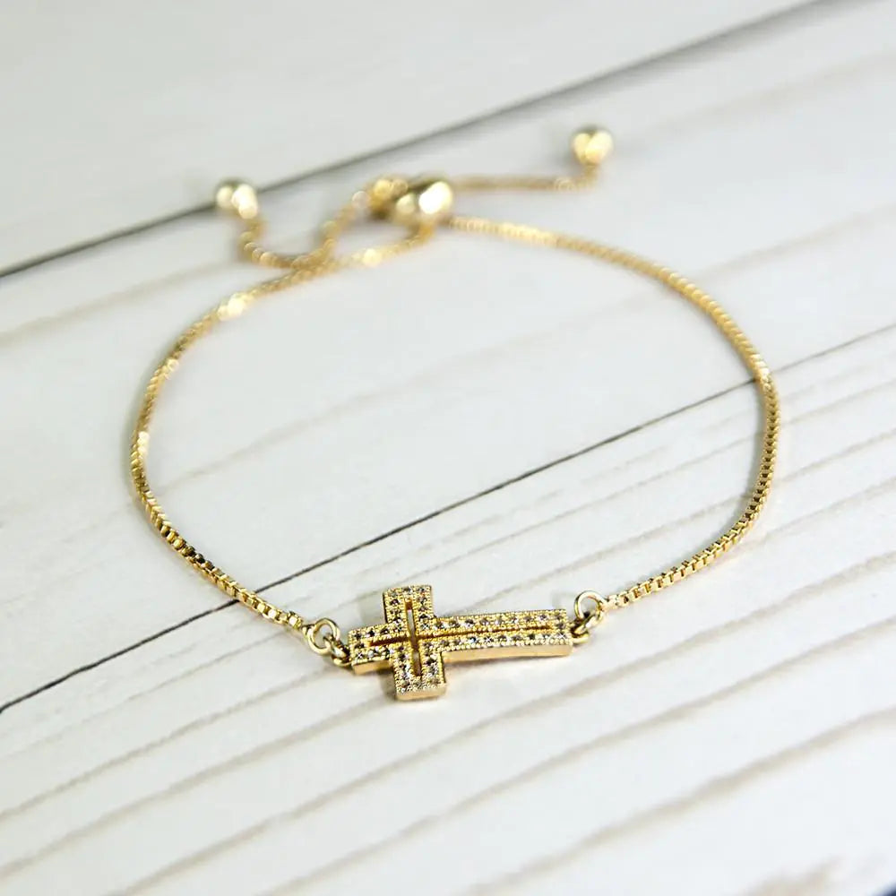 Cross Bracelet -Gold