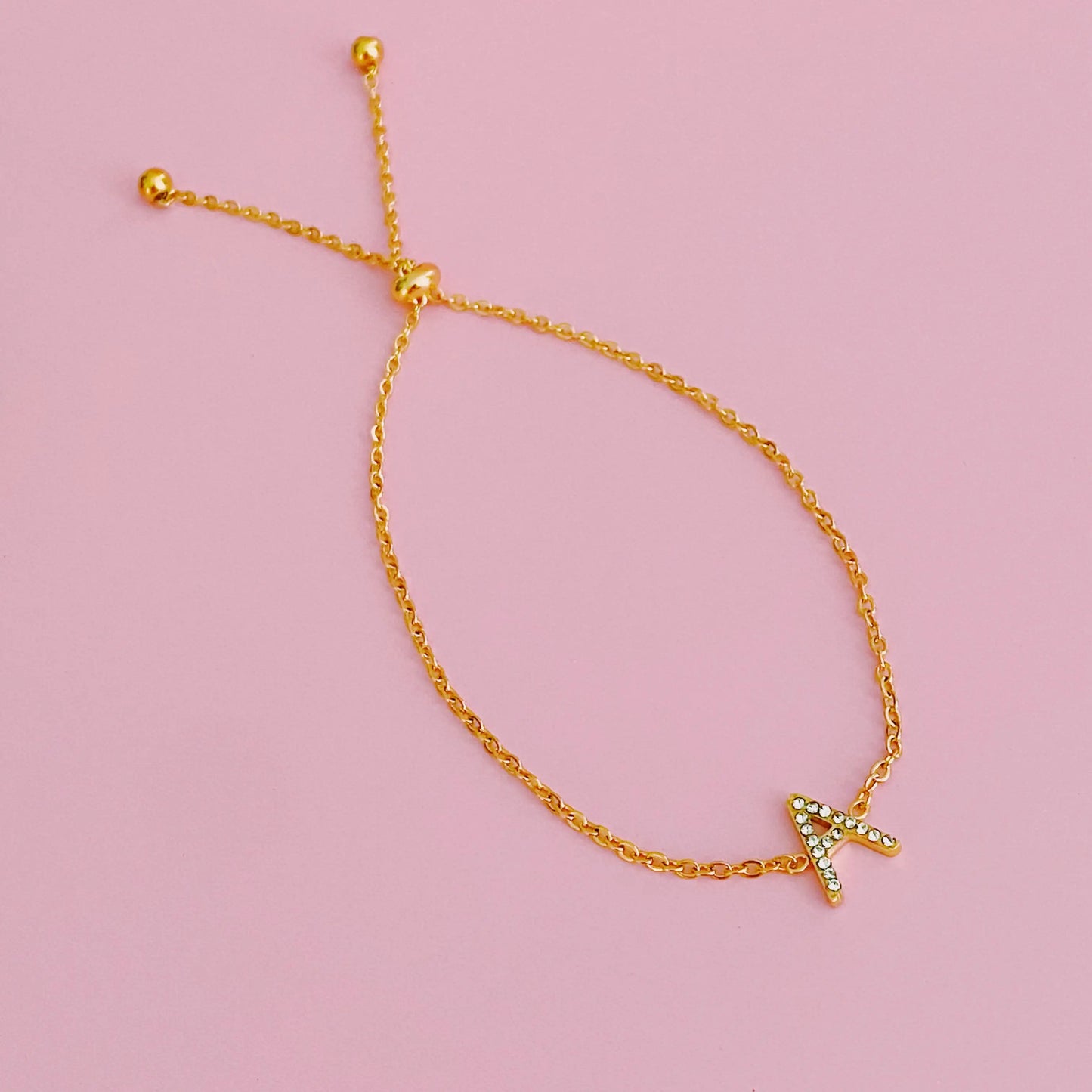 Dainty Sparkle Initial Bracelet